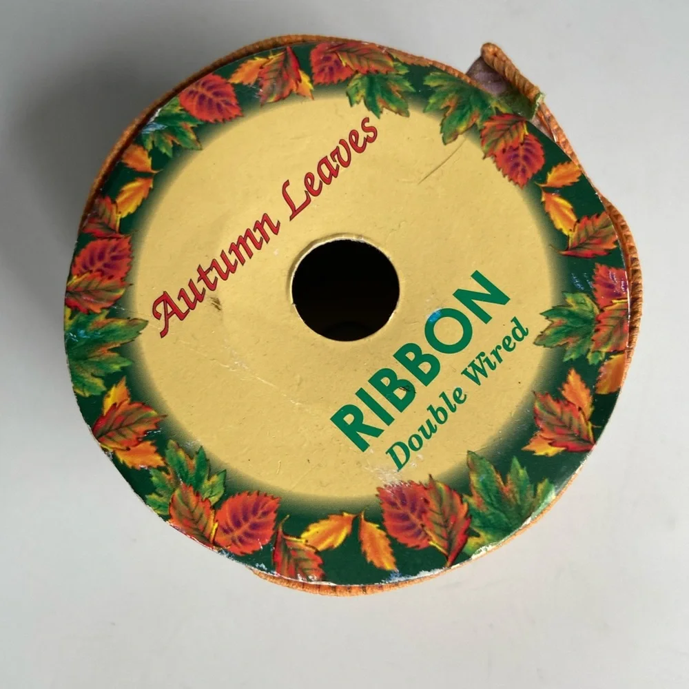 Autumn Leaves Cotton Double Wired Ribbon